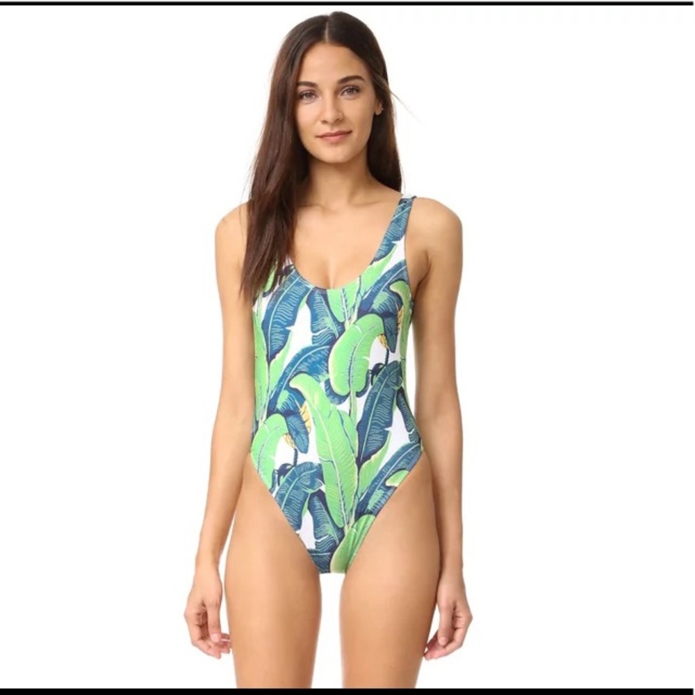 CHRLDR PALM PRINT ONE PIECE BANANA LEAF XS - Picture 5 of 7